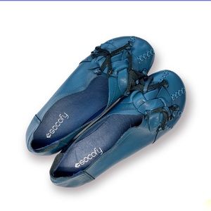 Women’s SOCOFY Blue Leather Ballet Flats Slip On Shoes Sz 250 US 8